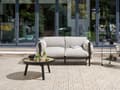 Miniatyrbilde 2 av 9: Hagesofa 2-seters Aluminium Svart Lysegrå puter Vannbestandig stoff