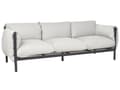Miniatyrbilde 4 av 9: Hagesofa 3-seters Aluminium Grå Svart Aluminiumsramme Lysegrå puter