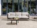 Miniatyrbilde 2 av 9: Hagesofa 3-seters Aluminium Grå Svart Aluminiumsramme Lysegrå puter