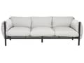 Miniatyrbilde 1 av 9: Hagesofa 3-seters Aluminium Grå Svart Aluminiumsramme Lysegrå puter