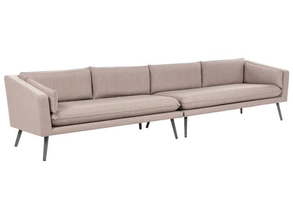 Utendørssofa Beige Polyester Polstring 4-seters Hagesofa UV-vannbestandig Moderne design Stue