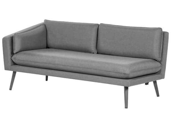 Utendørssofa Grå polyesterpolstring 3-seters Hagesofa Høyrehendt UV-vannbestandig moderne design stue