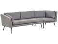 Miniatyrbilde 1 av 11: Utendørssofa Grå polyesterpolstring 3-seters Hagesofa Høyrehendt UV-vannbestandig moderne design stue