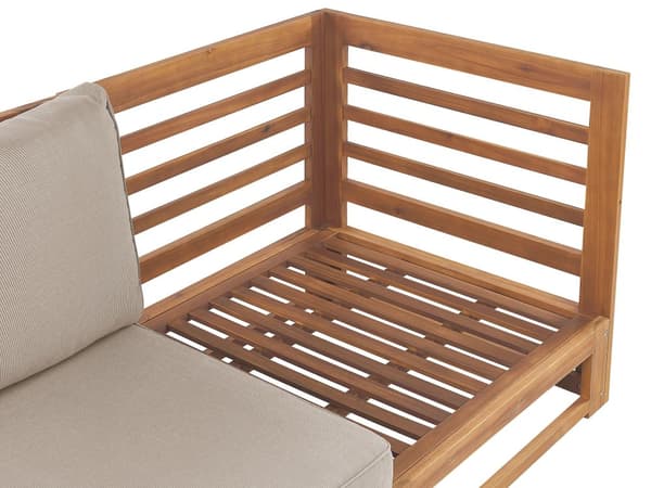 Hagesofa Taupe Sertifisert lys akasietre Utendørs 2-seter med puter Moderne design