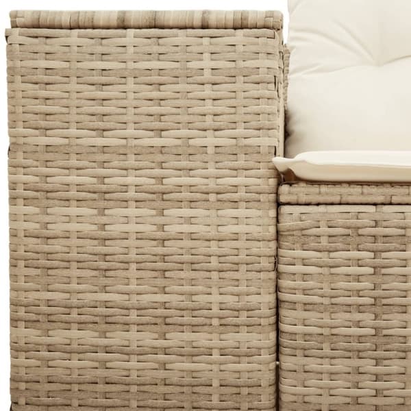 vidaXL Trädgårdssoffa 2-sits med dynor konstrotting beige