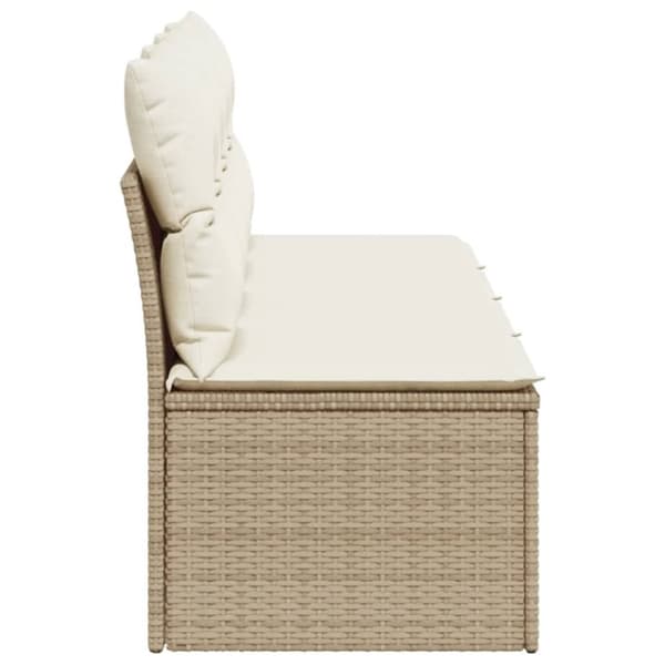 vidaXL 4-personers havesofa med hynder polyrattan beige