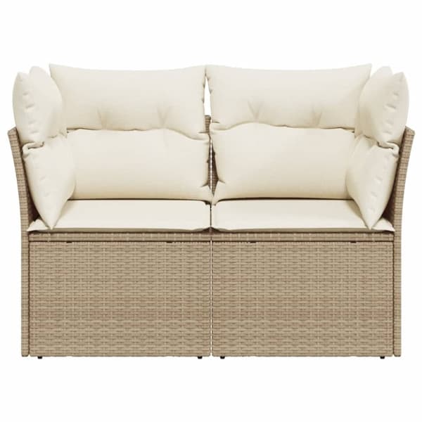 vidaXL 2-personers havesofa med hynder polyrattan beige