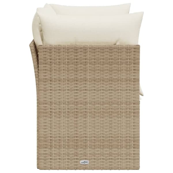 vidaXL 2-personers havesofa med hynder polyrattan beige