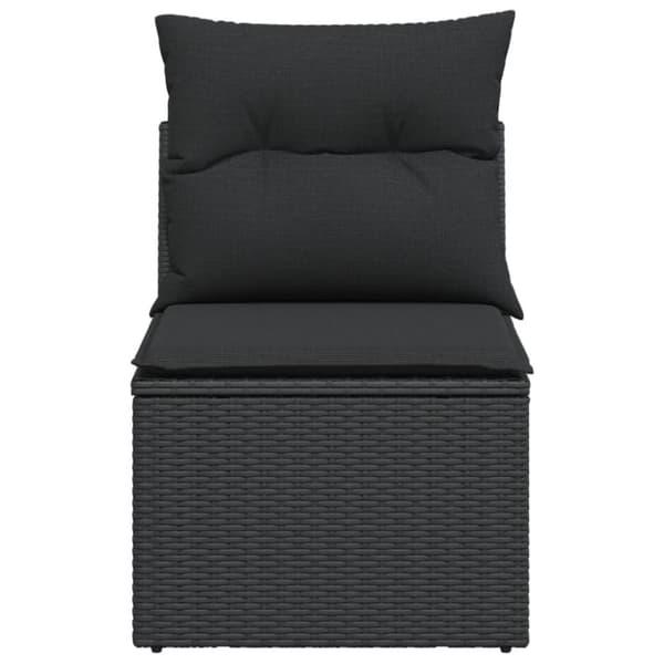 vidaXL havestol med hynder uden armlæn polyrattan sort
