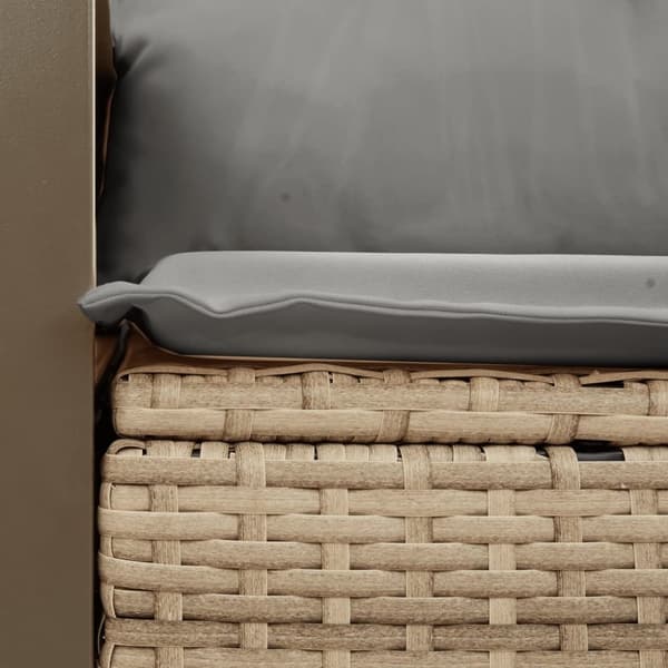 vidaXL Trädgårdssoffa 2-sits med dynor konstrotting beige