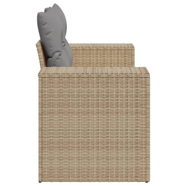 vidaXL 2-personers havesofa med hynder polyrattan beige