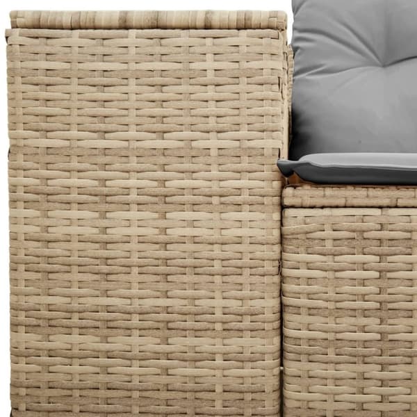 vidaXL 2-personers havesofa med hynder polyrattan beige