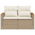 Miniatyrbillede 3 af 11: vidaXL 2-personers havesofa med hynder polyrattan beige