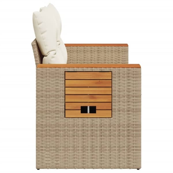 vidaXL 2-personers havesofa med hynder polyrattan beige