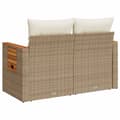 Miniatyrbillede 5 af 11: vidaXL 2-personers havesofa med hynder polyrattan beige