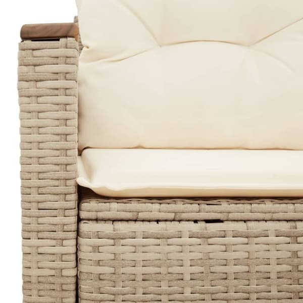 vidaXL 2-personers havesofa med hynder polyrattan beige