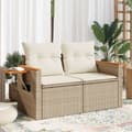 Miniatyrbillede 11 af 11: vidaXL 2-personers havesofa med hynder polyrattan beige