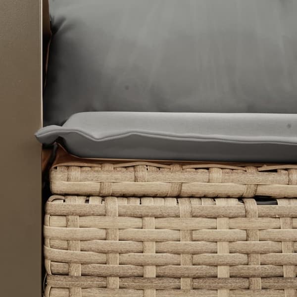 vidaXL Trädgårdssoffa 2-sits med dynor konstrotting beige