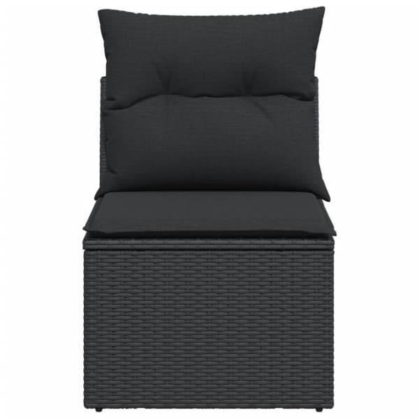 vidaXL sofamodul til haven med hynder polyrattan sort
