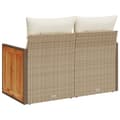 Miniatyrbillede 5 af 11: vidaXL 2-personers havesofa med hynder polyrattan beige