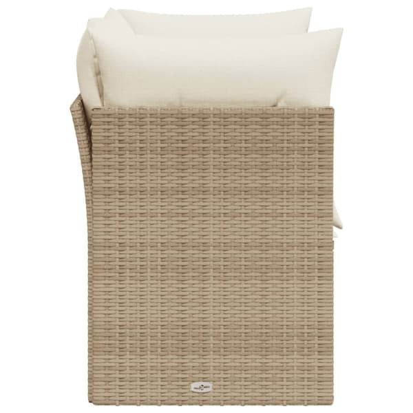 vidaXL Trädgårdssoffa 2-sits med dynor konstrotting beige