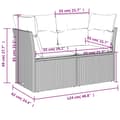 Miniatyrbild 8 av 9: vidaXL Trädgårdssoffa 2-sits med dynor konstrotting beige