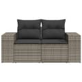 Miniatyrbillede 3 af 11: vidaXL 2-personers havesofa med hynder polyrattan grå