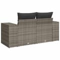 Miniatyrbillede 5 af 11: vidaXL 2-personers havesofa med hynder polyrattan grå