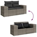 Miniatyrbillede 8 af 11: vidaXL 2-personers havesofa med hynder polyrattan grå