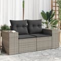 Miniatyrbillede 11 af 11: vidaXL 2-personers havesofa med hynder polyrattan grå