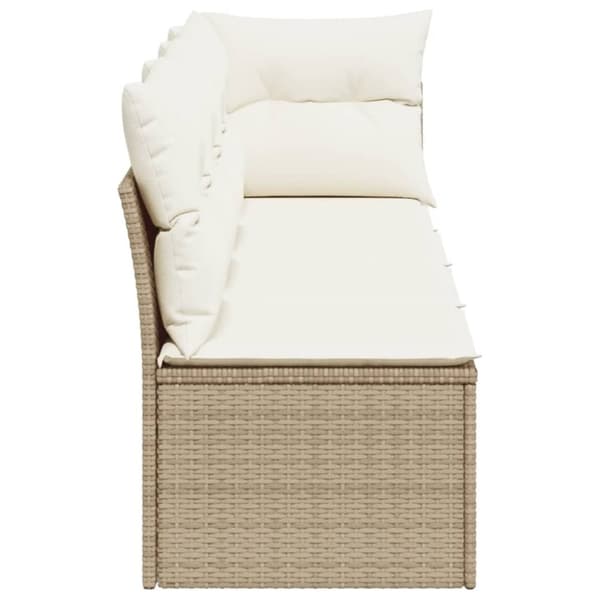 vidaXL Trädgårdssoffa 4-sits med dynor konstrotting beige