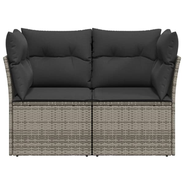 vidaXL 2-personers havesofa med hynder polyrattan grå