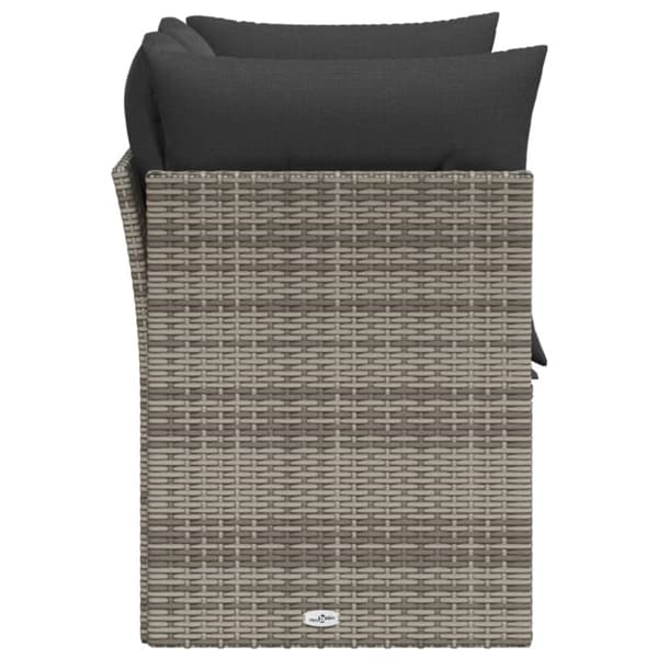 vidaXL 2-personers havesofa med hynder polyrattan grå
