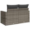 Miniatyrbillede 6 af 11: vidaXL 2-personers havesofa med hynder polyrattan grå