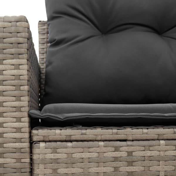 vidaXL 2-personers havesofa med hynder polyrattan grå