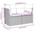 Miniatyrbild 8 av 9: vidaXL Trädgårdssoffa 2-sits med dynor konstrotting beige