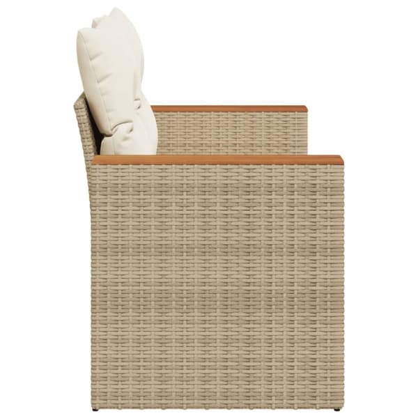 vidaXL Trädgårdssoffa 2-sits med dynor konstrotting beige
