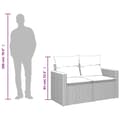 Miniatyrbild 8 av 9: vidaXL Trädgårdssoffa 2-sits med dynor konstrotting beige