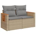 Miniatyrbillede 3 af 11: vidaXL 2-personers havesofa med hynder polyrattan beige