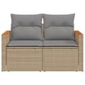 Miniatyrbillede 4 af 11: vidaXL 2-personers havesofa med hynder polyrattan beige