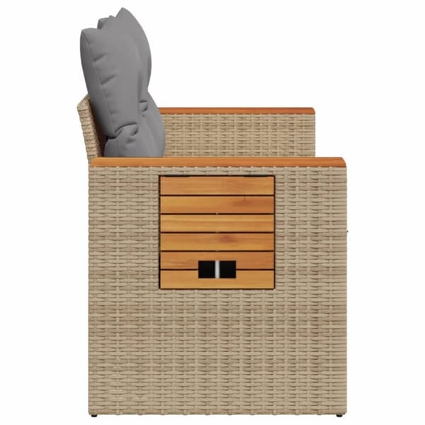 vidaXL 2-personers havesofa med hynder polyrattan beige