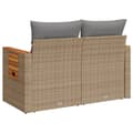 Miniatyrbillede 6 af 11: vidaXL 2-personers havesofa med hynder polyrattan beige