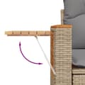 Miniatyrbillede 10 af 11: vidaXL 2-personers havesofa med hynder polyrattan beige