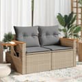 Miniatyrbillede 11 af 11: vidaXL 2-personers havesofa med hynder polyrattan beige