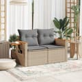Miniatyrbillede 2 af 11: vidaXL 2-personers havesofa med hynder polyrattan beige
