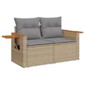 Miniatyrbillede 1 af 11: vidaXL 2-personers havesofa med hynder polyrattan beige