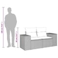 Miniatyrbild 7 av 9: vidaXL Trädgårdssoffa med dynor 2-sits grå konstrotting