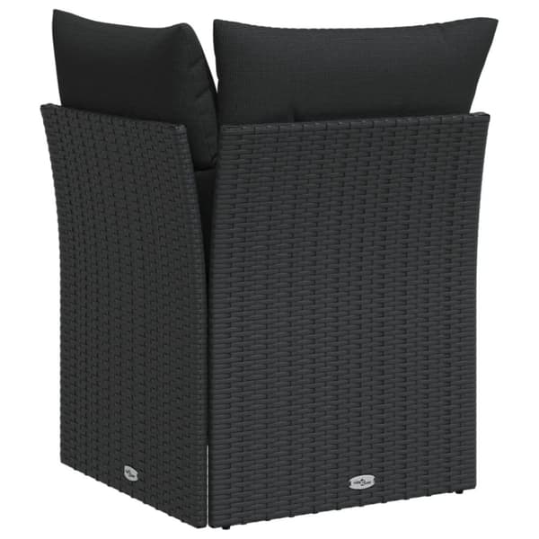 vidaXL hjørnemodul til havesofa med hynder polyrattan sort