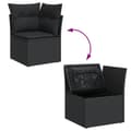 Miniatyrbillede 8 af 11: vidaXL hjørnemodul til havesofa med hynder polyrattan sort