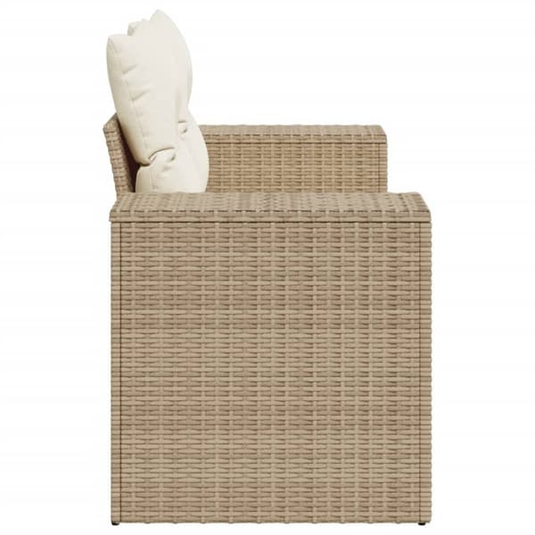 vidaXL 2-personers havesofa med hynder polyrattan beige